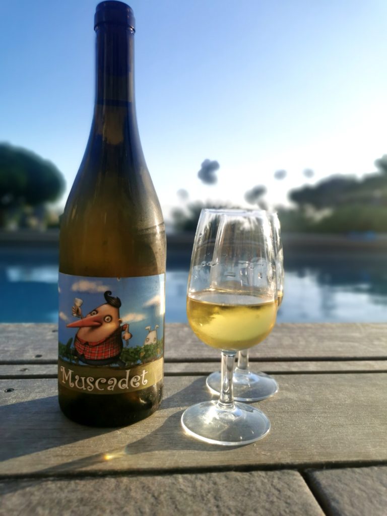 A custom wine label created by the renowned Nantes artist ADOR