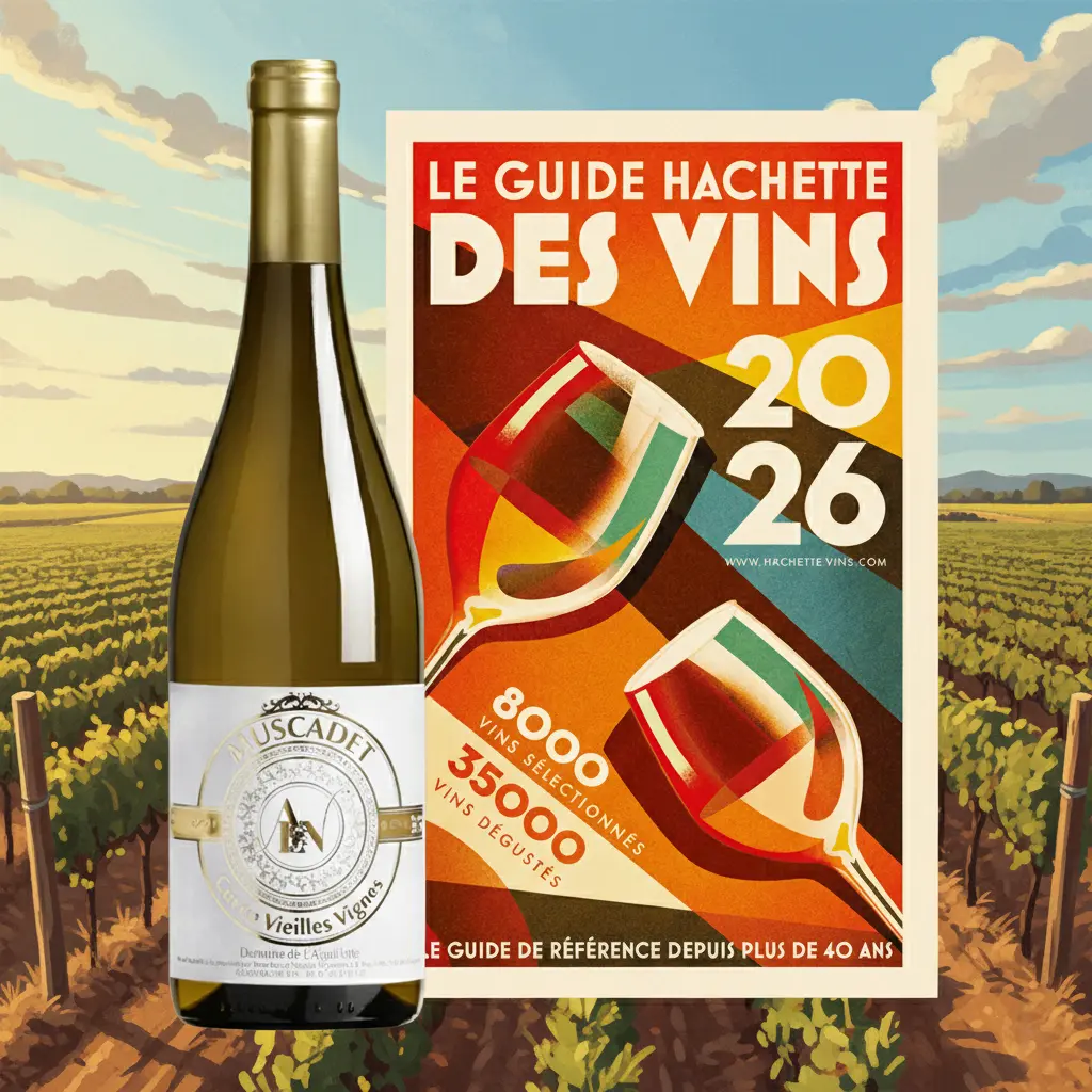 Le muscadet Vieilles Vignes du Domaine de l'Aiguillette distingué par le Guide Hachette 2026