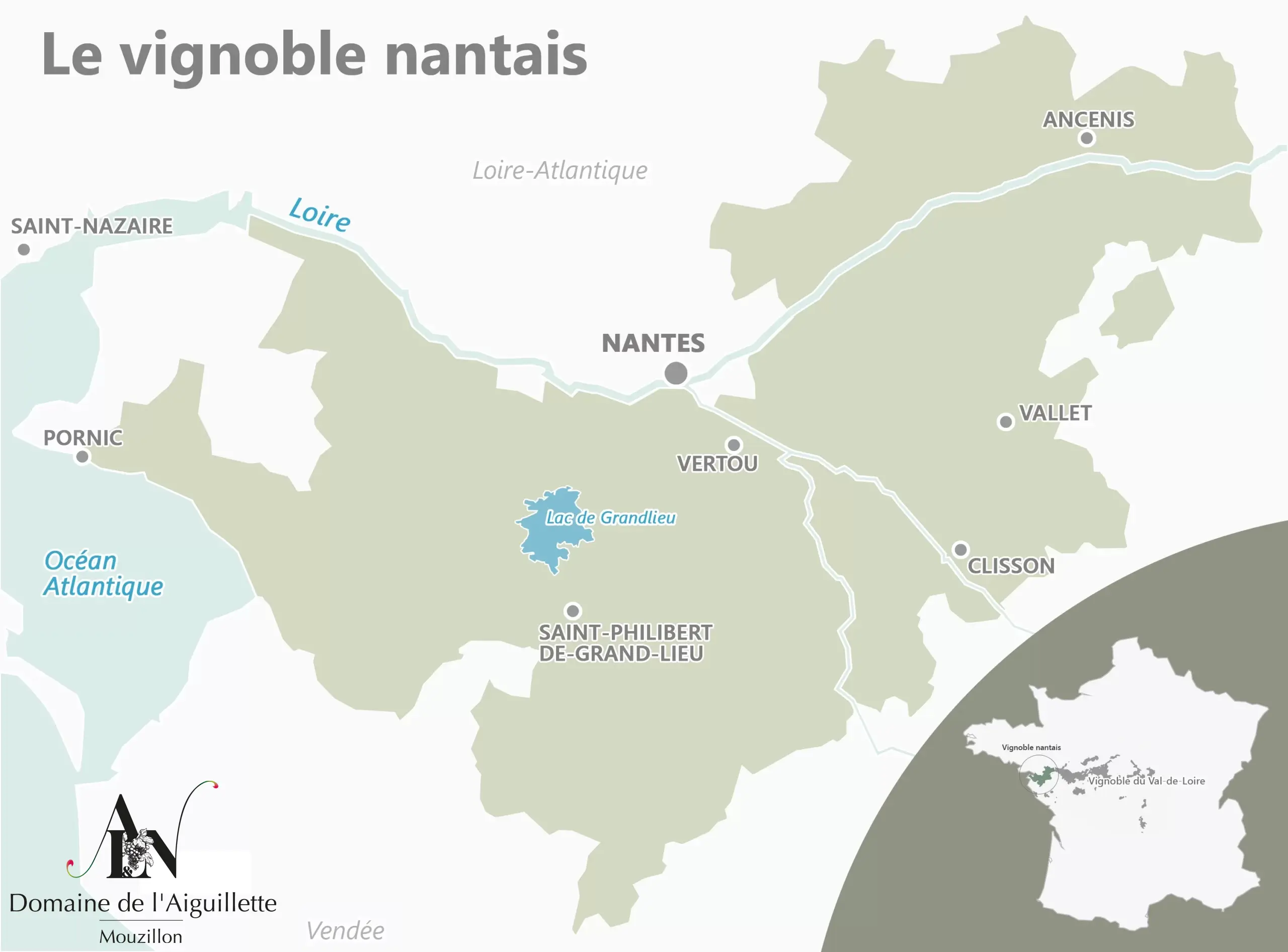 Carte du vignoble nantais Carte du vignoble nantais